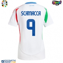 Ženski Nogometni dresi Italija Gianluca Scamacca #9 Gostujoči EP 2024 Kratek Rokav